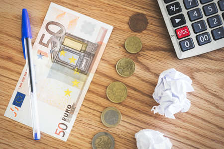 Detail of homemade financial balance.の写真素材