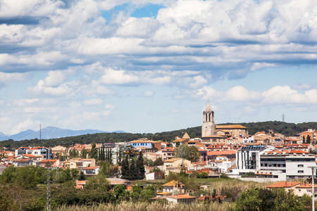 Small town of Cassa de la Selva, Girona.の写真素材