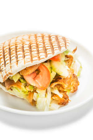 Doner kebab isolated on white background.の写真素材