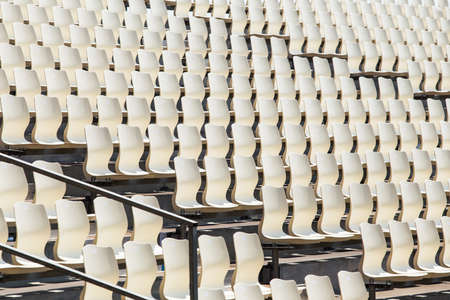 Sport stadium white chairs.の写真素材