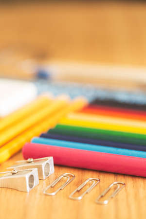View of some school supplies, ready to back to school.