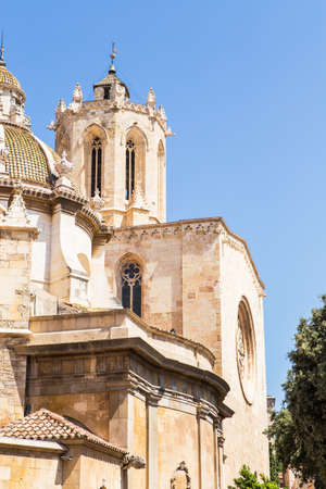 Side view of Tarragona Cathedral on a sunny day.の写真素材
