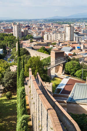 Aerial view of Girona City.の写真素材