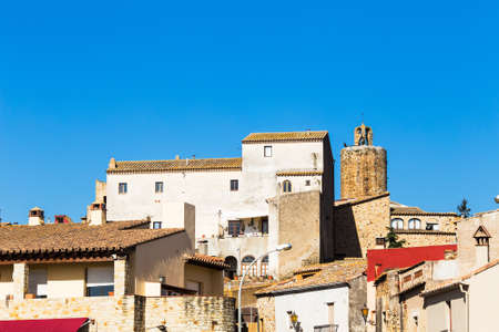 Little medieval village of Pals, Costa Brava.の写真素材