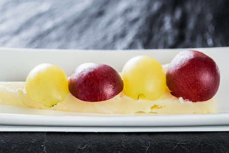 Delicious snach of grapes with cheese.の写真素材