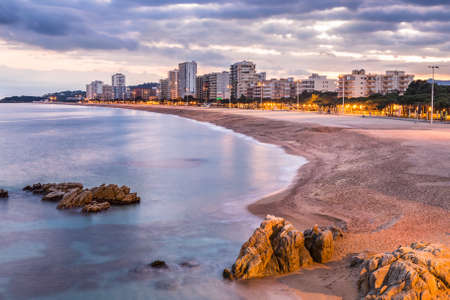 Playa de aro beach landscape, Costa Brava. Spain.の写真素材