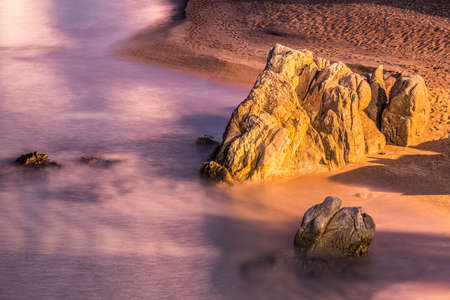 Playa de aro beach landscape, Costa Brava. Spain.の写真素材