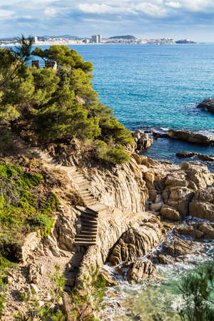 Beach landscape of Calonge, Costa Brava. Spain.