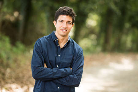 Young healthy man in rural scene