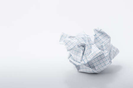 Isolated crumpled paper in white backgroundの写真素材