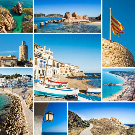 Collage of Costa Brava landscapes destinations.