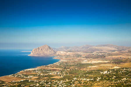 Panorama of Sicily coast, Italy.の写真素材