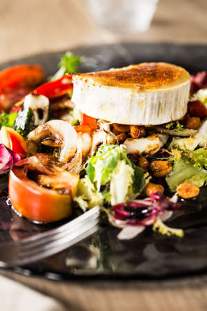 Typical spanish goat cheese salad.の写真素材