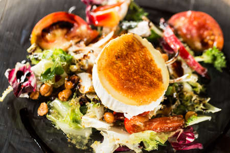 Typical spanish goat cheese salad.の写真素材