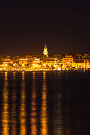 Twilight view of Palamos bay, Costa Brava. Spain.の写真素材