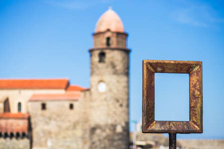 Small and picturesque village of Colliure, near Perpignan at south of France.の写真素材
