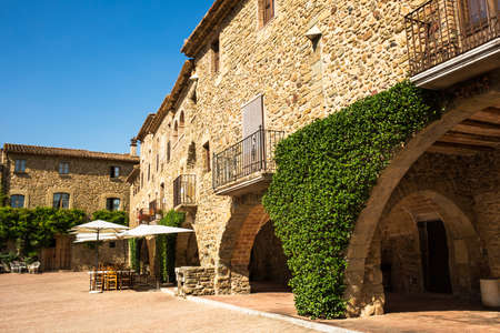 Medieval village of Montells near Costa Brava, Spain.の写真素材