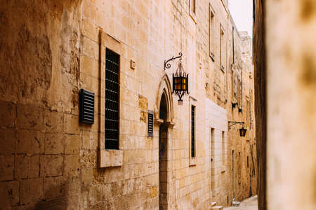 View of Medieval streets of Mdina in Malta's island.の写真素材