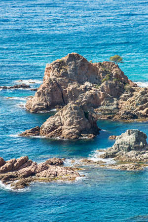 Nature detail of Costa Brava Coast in Tossa de Mar.の写真素材