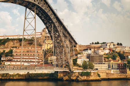 View of Oporto of bridge with beautiful architecture, Portugal.