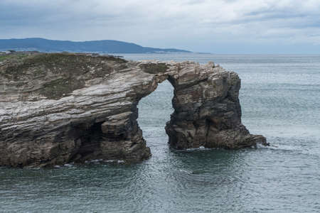 Famous beach of Playa de Las Catedrales in Ribadeo. Galicia, Spain.