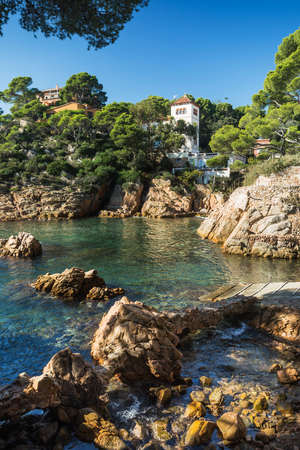 Landscape of Fornells beach in Costa Brava, Spain.の写真素材