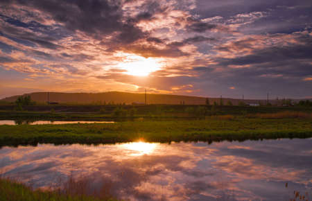 sunrise & waterの写真素材