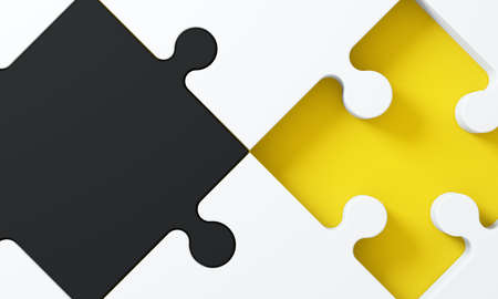 3d rendering. Puzzle background. Banner for creativity. Empty creative background for an inscription. Constructor of ideas.の写真素材