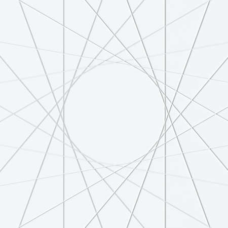 White 3d geometric background with center. Multifaceted banner. White enlarged abstraction. Background centrifuge simulating a chamber shutter or decorative frame. Background. 3d renderの写真素材