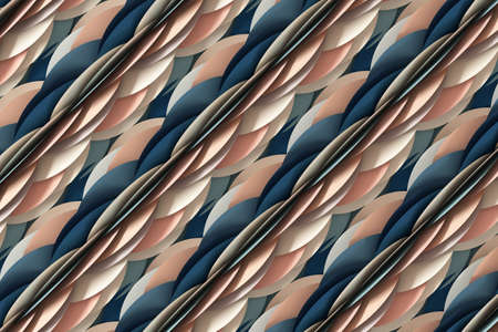 3D geometric background. Vivid abstraction with distributed shapes. Modeling texture from geometry