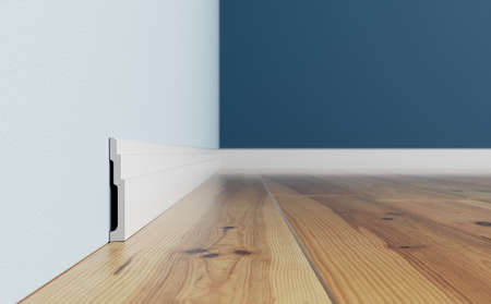 White skirting board in the interior. 3D rendering of a part of the interior.の写真素材