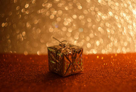 A shiny gift with bokeh in a retro style.