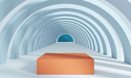 3d rendering background with abstract podium and wall scene background.の写真素材