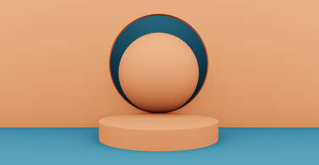 3d rendering background with abstract podium and wall scene background.