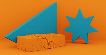 3d rendering background with abstract podium and wall scene background.