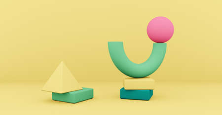 3d rendering of an abstract background with shapes.