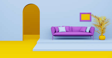 3d Abstract interior. Interior template.の写真素材