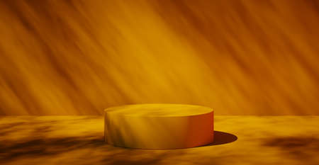 Blank colorful wall background and hard falling shadow. 3D rendering.の写真素材