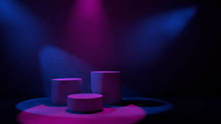 3d background from spotlight light beam.の写真素材