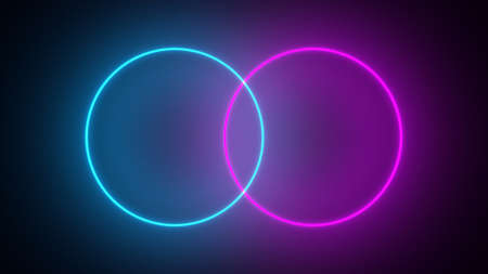 3d neon light background. 3D rendering