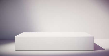 Blank colorful wall background and hard falling shadow. 3D rendering.の写真素材