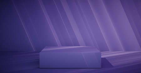 Blank colorful wall background and hard falling shadow. 3D rendering.