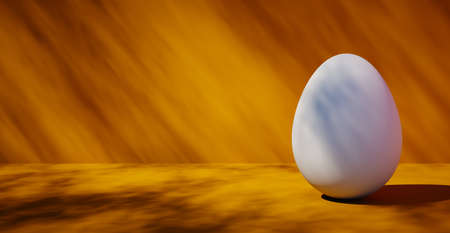 Bright blank background with egg. 3d renderingの写真素材
