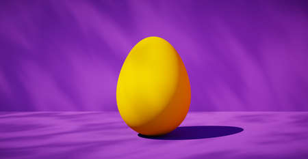 Bright blank background with egg. 3d renderingの写真素材