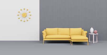 3d Abstract interior. Interior template.