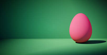 Bright blank background with egg. 3d rendering