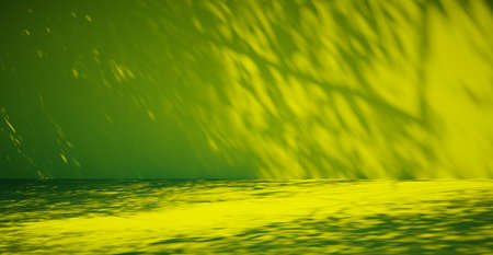Blank colorful wall background and hard falling shadow. 3D rendering.の写真素材
