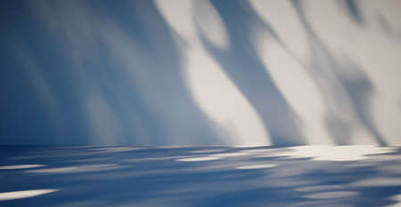 Blank colorful wall background and hard falling shadow. 3D rendering.
