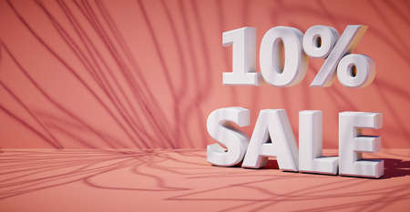 3D rendering of text ten percent sale.の写真素材