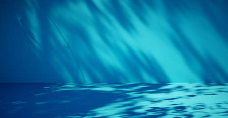 Blank colorful wall background and hard falling shadow. 3D rendering.の写真素材